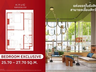 เคฟ วันเดอร์แลนด์ คอนโดใหม่หนึ่งเดียวในรังสิต เลี้ยงสัตว์ได้ ซื้อคุ้มากกว่าเช่า โทร 061-6161426