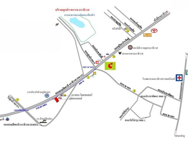 ที่ดินนราธิวาส ใจกลางเมือง เนื้อที่ 53 ตารางวาราคาคุญกันได้