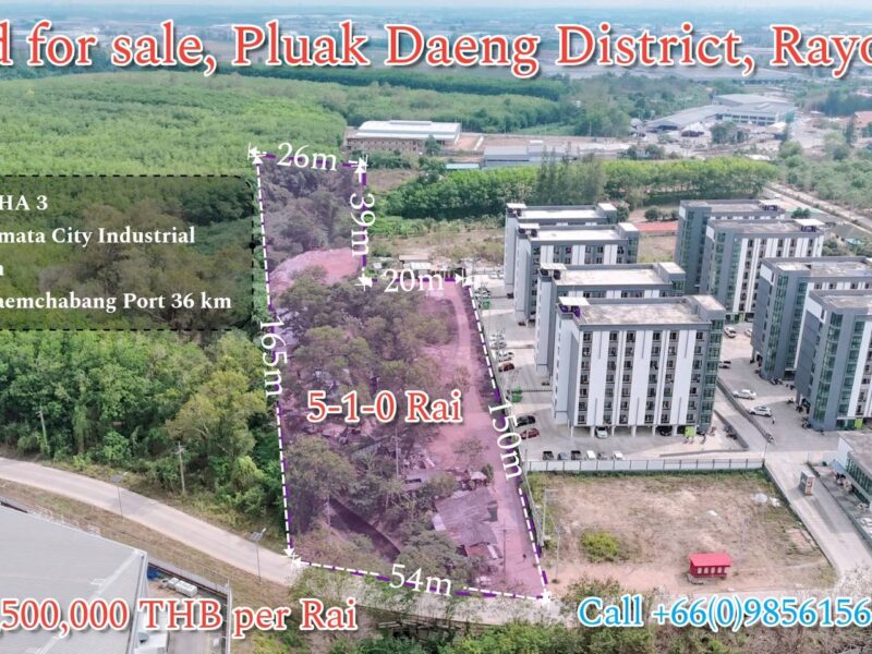 ขายที่ดินปลวกแดงระยอง ทำเลทองใกล้นิคมอุตสาหกรรม ผังม่วงลาย