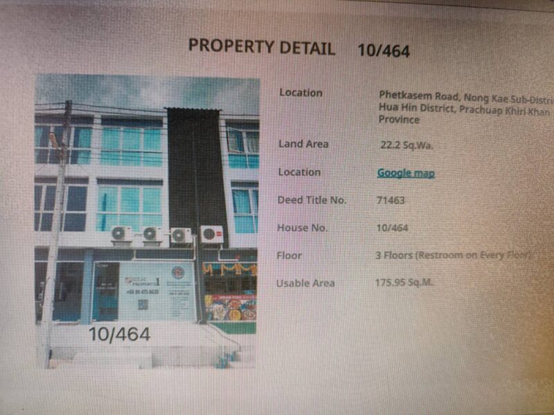 Sale Commercial Buildings 5 Units good condition and good location at Hua Hin ขายอาคารพาณิชย์ 3 ชั้น ใกล้หาด มี 5 ยูนิต โครงการทำเลดีๆ หนองแก หัวหิน