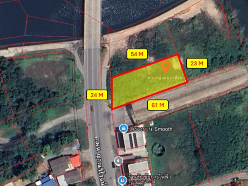 ขายถูก ที่ดิน ริมถนนใหญ่ ถนนญาณวิโรจน์ เมืองจันทบุรี 1 ไร่ ใกล้เซ็นทรัล จันทบุรี แค่ 5.6 กม.