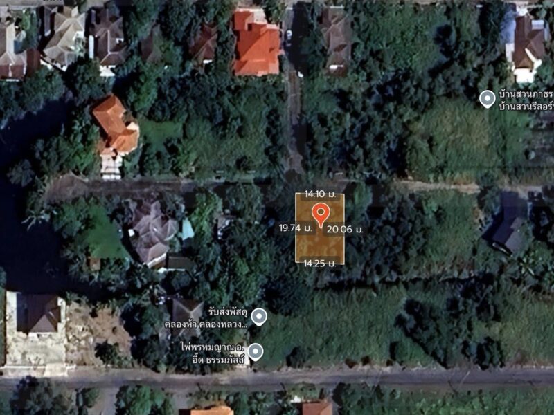 ขายที่ดิน 70 ตรว ติดถนนสาธารณะ ถมแล้ว หมู่บ้านสวนรีสอร์ท คลองห้าตะวันตก จ.ปทุมธานี