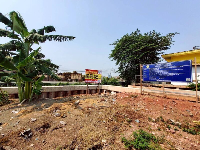 ขายที่ดินใกล้วัดทองธรรมิการาม 89.5 ตรว ติดถนนคอนกรีต ถมแล้ว ท่าทราย เมืองสมุทรสาคร