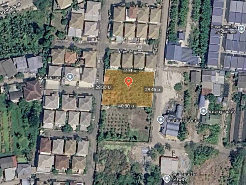 ขายด่วนที่ดิน 302 ตรว ติดถนนคอนกรีตสาธารณะ ม.แสนสุขปาร์ค บางบอน 3 ซอย 8 บางบอน กทม.