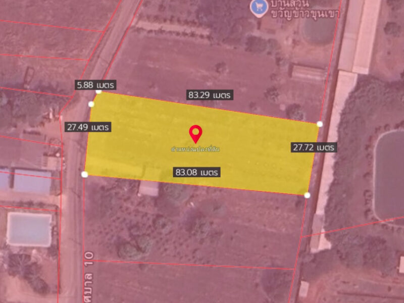 ขายที่ดินปากช่อง 1 ไร่ 2 งาน 0 ตร.ว. ใกล้ถนนมิตรภาพ และโลตัส โกเฟรช กลางดง