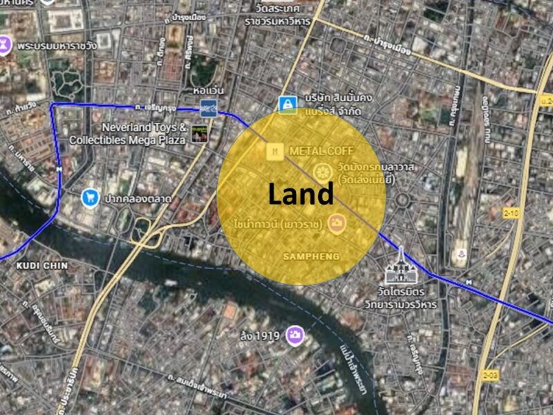 ขายที่ดินพร้อมสิ่งปลูกสร้าง ติดถนนมหาจักร ใจกลางสำเพ็งและเยาวราช ใกล้ MRT วัดมังกร