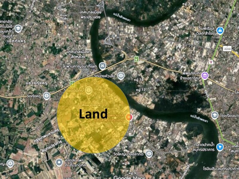 ขายที่ดินแปลงใหญ่ สุขสวัสดิ์ พื้นที่สีม่วง ใกล้สะพานกาญจนาภิเษก