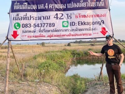 ด่วน!! ขายที่ดินแม่สอด-ห้วยกระโหลก 42 ไร่ ที่มีโฉนด นส.4 ครุฑแดง แปลงเดียวในย่านนี้ โทร 083-5437789