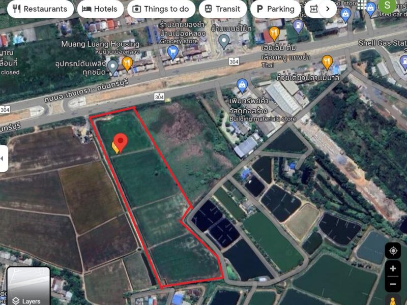 ทำเลทอง ขาเข้าฉะเชิงเทรา ใกล้แยกบางคล้า ติดถนนสายหลัก 304 ทำเล EEC โอกาสทองของนักลงทุน ราคารวมโอน