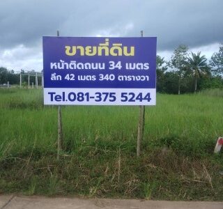 ขายที่ดินสวย ใกล้ทะเลหาดแม่พิมพ์ 8 นาที แกลง ระยอง 1ไร่60ตรวา 3,000,000