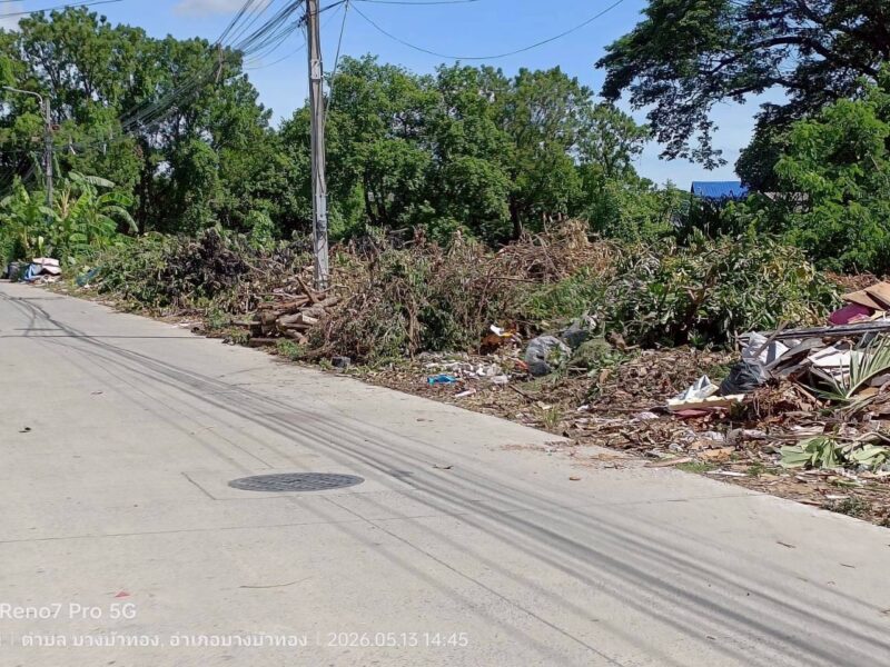 ขายด่วนที่ดิน 760 ตรว ติดถนนคอนกรีต ซ.ฝั่งเหนือพัฒนา บางบัวทอง นนทบุรี