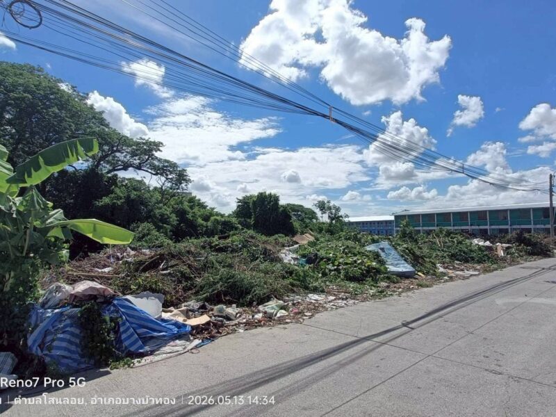 ขายด่วนที่ดิน 760 ตรว ติดถนนคอนกรีต ซ.ฝั่งเหนือพัฒนา บางบัวทอง นนทบุรี