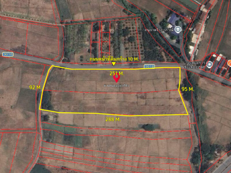 ขายที่ดินเชียงใหม่ 15-2-73 ไร่ ติดถนนหมายเลข 3018 ใกล้โรงเรียนบ้านแม่ขาน