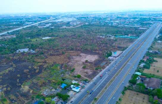 ขาย ที่ดิน ริมถนนปทุมธานี-บางประหัน เมืองปทุมธานี 110 ไร่ 1 งาน 66 ตรว เหมาะทำจัดสรร