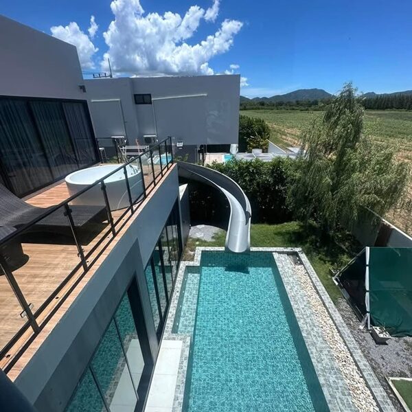ขาย/ให้เช่า บ้าน Pool Villa หัวหิน 100 ตรว. ขนาด 4 ห้องนอน 4 ห้องน้ำ วิวภูเขา ห่างทะเล 5-10 นาที โทร 06-37515164