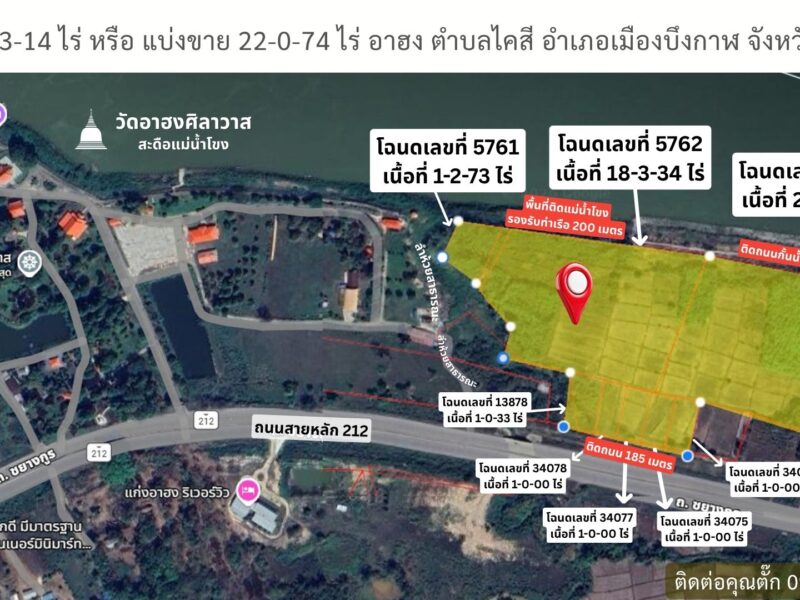 ที่ดินติดริมแม่น้ำโขง จังหวัดบึงกาฬ