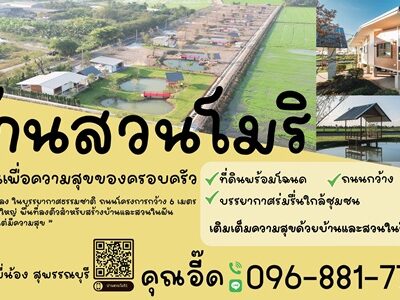 ที่ดินแบ่งขาย ที่ อ.สองพี่น้อง จ.สุพรรณบุรี สวยงาม พร้อมสร้างบ้าน เจ้าของขายเอง โทร 096-8817733