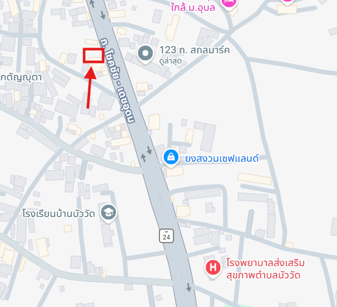 ที่ดิน 2 งานติดถนนสาย 24 ก่อนถึง ม.อุบล 1 กม.