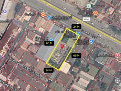 ขาย ที่ดิน ริมถนนเทพารักษ์ 389 ตรว ใกล้ MRT ศรีเทพา เพียง 650 เมตร