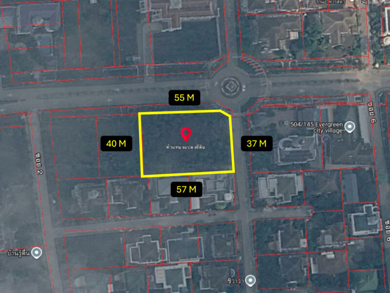 ขาย ที่ดิน หมู่บ้าน Evergreen city บางแค 580 ตรว อยู่ริมถนนเมนของโครงการ