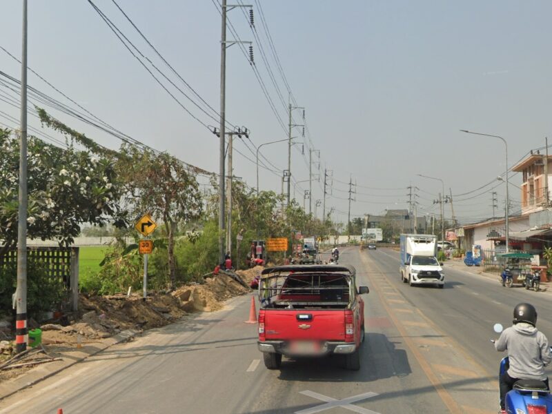 ที่ดินแปลงสวย เนื้อที่ 21 ไร่ ติดถนน นบ.1002 (ซอยวัดลาดปลาดุก) ตำบลบางรักพัฒนา อำเภอบางบัวทอง จังหวัดนนทบุรี
