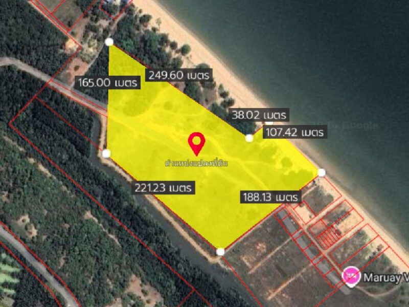 ขายที่ดินสุราษฎร์ธานี 29 ไร่ 3 งาน 57 ตร.ว. ใกล้ถนนหมายเลข 4223 และหาดพุมเรียง