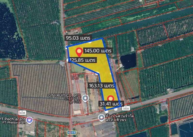 ขายที่ดิน อ.บ้านแพ้ว จ.สมุทรสาคร เนื้อที่ 14 ไร่ 1งาน ติดถนนใหญ่ (ทล. 3335) เส้นทางเชื่อมต่อมอเตอร์เวย์ภาคใต้ (M8 : นครปฐม-ชะอำ) ด่านบางแพในอนาคต