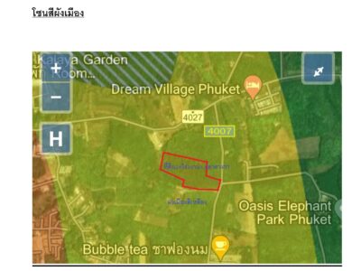 ขายที่ดินเปล่า บ้านป่าครองชีพ 24 ไร่ 3 งาน 1.6 ตรว.ต.เทพกระษัตรี อ.ถลาง จ.ภูเก็ต เอกสาร โฉนด นส.4 จ.
