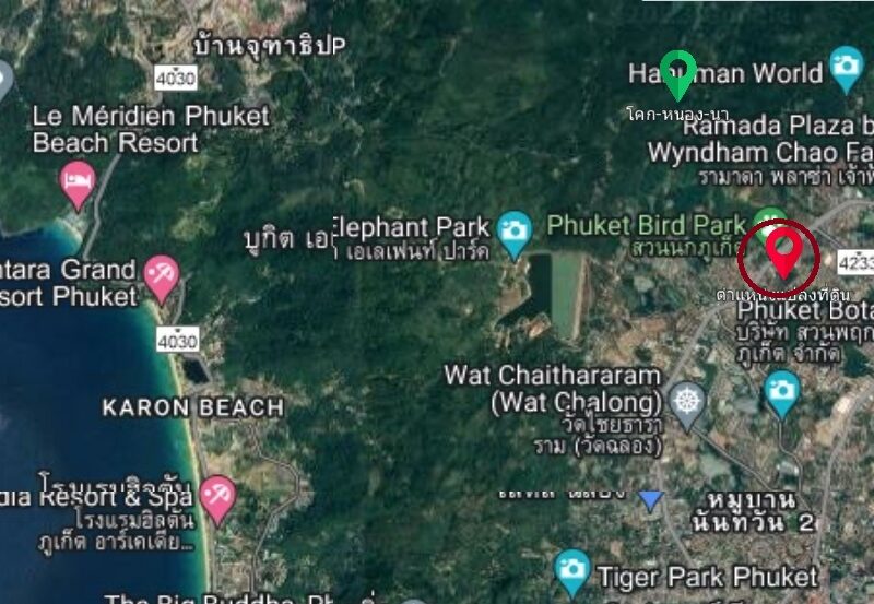 ขายที่ดินเปล่า ที่สวยกลางใจเมือง เนื้อที่ 20-1-48 ไร่ ถ.เจ้าฟ้าตะวันตก ต.ฉลอง อ.เมืองภูเก็ต พท.สีเหลือง