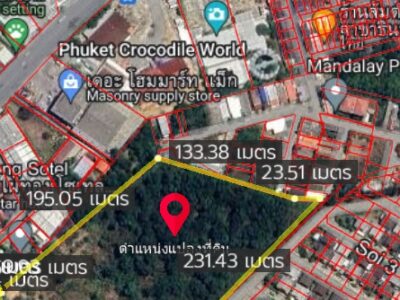 ขายที่ดินเปล่า ที่สวยกลางใจเมือง เนื้อที่ 20-1-48 ไร่ ถ.เจ้าฟ้าตะวันตก ต.ฉลอง อ.เมืองภูเก็ต พท.สีเหลือง