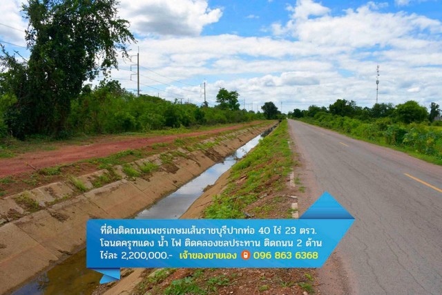 ขายที่ดินติดถนนเพชรเกษม อำเภอปากท่อ จังหวัดราชบุรี ขนาด 42 ไร่ 23 ตรว.