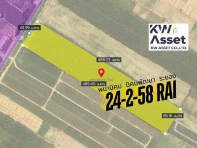 ขายที่ดิน 24-2-59 ไร่ ที่ตั้ง ตำบล พนานิคม นิคมพัฒนา จังหวัดระยอง