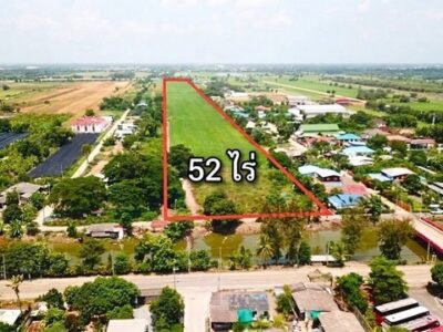 ขายด่วน ที่ดิน 52 ไร่ ผังสีชมพู ไร่ละ 1.6 ล้าน ใกล้พี่ญาคนรุม ต. คลองสาม อ.คลองหลวง จ.ปทุมธานี ฟรีค่าโอน-ภาษีทั้งหมด!