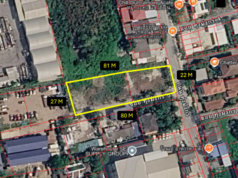 ขาย ที่ดิน ริมถนนทุ่งมังกร ตลิ่งชัน 515 ตรว ใกล้ถนนบรมราชชนนี เพียง 700 เมตร