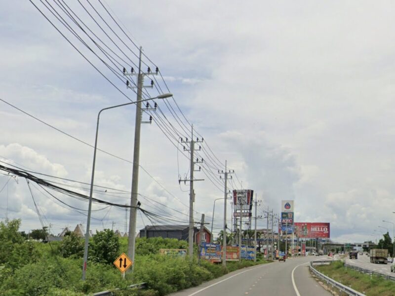 ขายที่ดินทำเลทอง ศักยภาพสูง ติดถนนพระราม 2 (ขาออก) ใกล้จุดพักรถ PTT คลองโคน