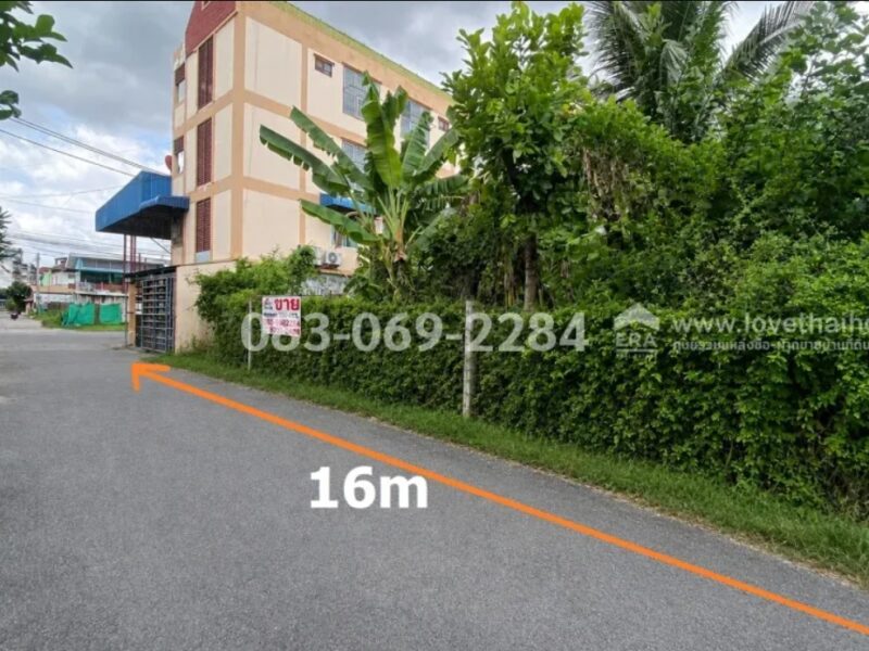 ขายที่ดิน ลาดพร้าว87 ใกล้สถานีรถไฟฟ้า ท้ายซอยลัดออกเลียบทางด่วน-เอกมัย-รามอินทราได้ พื้นที่ 100 ตรว.