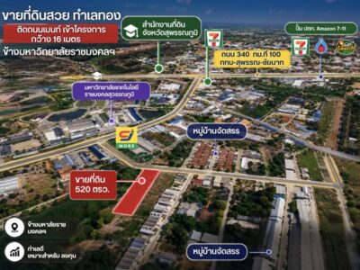 ขายที่ดิน ติดมหาวิทยาลัย 520 ตร.ว. สามชุก จ.สุพรรณบุรี นักลงทุนต้องดู โทร. 086-341-4384
