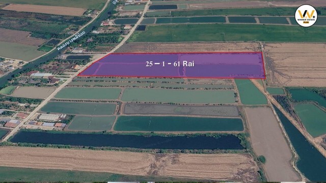 ขายที่ดินผังสีม่วง บางบ่อ สมุทรปราการ 25 ไร่ สำหรับโรงงาน โกดัง คลังสินค้า