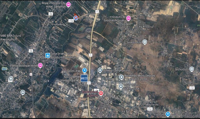 ขายที่ดินพร้อมโกดัง 2 ชั้น + อาคารร้านค้า ทำเลดี อ.เมือง จ.ลำพูน