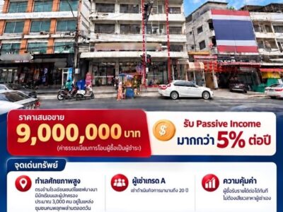 ขายด่วน! อาคารพาณิชย์ 3.5 ชั้น พร้อมผู้เช่า ทำเลทองแบริ่ง ตรงข้าม รร.เซนต์โยเซฟ โทร 092-830-9541