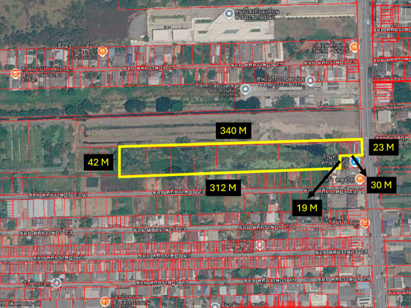 ขาย ที่ดิน ริมถนนหทัยราษฎร์ 8 ไร่ 3 งาน 36 ตรว ผังสีเหลือง เหมาะทำจัดสรร