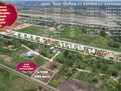 ขายที่ดินคลอง 8 แปลง 8 เนื้อที่ 400 ตร.ว. ซอยเอกสตีล ใกล้รังสิตการ์เด้น ราคา 3.8 ล้านบาท ทำเลเชื่อมถนนรังสิต-นครนายก