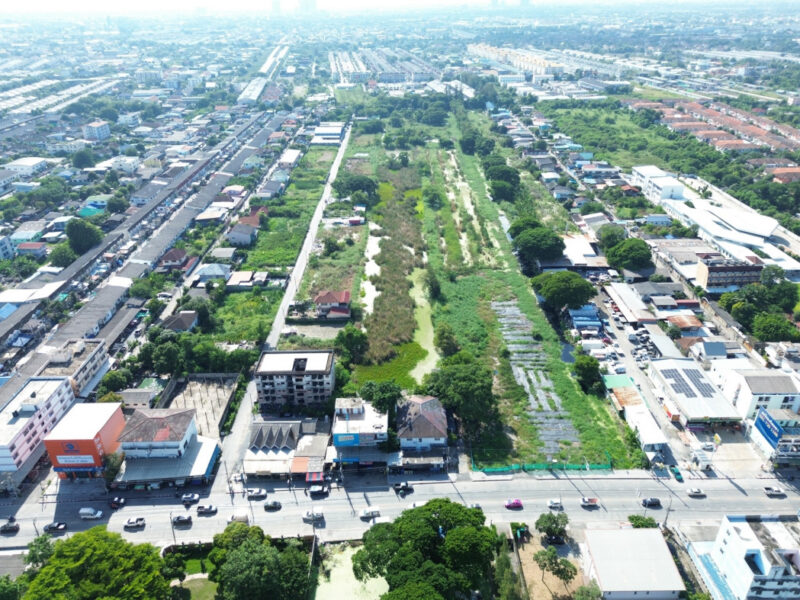 ขาย ที่ดิน ริมถนนหทัยราษฎร์ 8 ไร่ 3 งาน 36 ตรว ผังสีเหลือง เหมาะทำจัดสรร