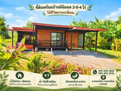 ขายถูกที่ดินพร้อมบ้าน 1 ชั้นพร้อมเฟอร์ 2-0-4 ไร่ ติดถนนหลัก น้ำไม่ท่วม ไว้ยามพักผ่อนยามเกษียณหรือทำเกษตร,ใกล้ชุมชน,ตลาด อ. หนองโดน สระบุรี