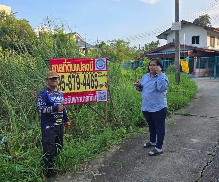 ขายด่วนที่ดินใกล้เทศบาลเมืองพิมลราช 60 ตารางวา - ติดถนนคอนกรีตสาธารณะ แปลงมุม 1 ชอยหมอเหลียง บางบัวทอง นนทบุรี