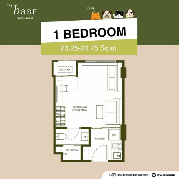 เดอะ เบส รัชดา 19 คอนโด Pet-Friendly ทำเลรัชดาฯ ใกล้MRT รัชดาภิเษก โทร 0829946364