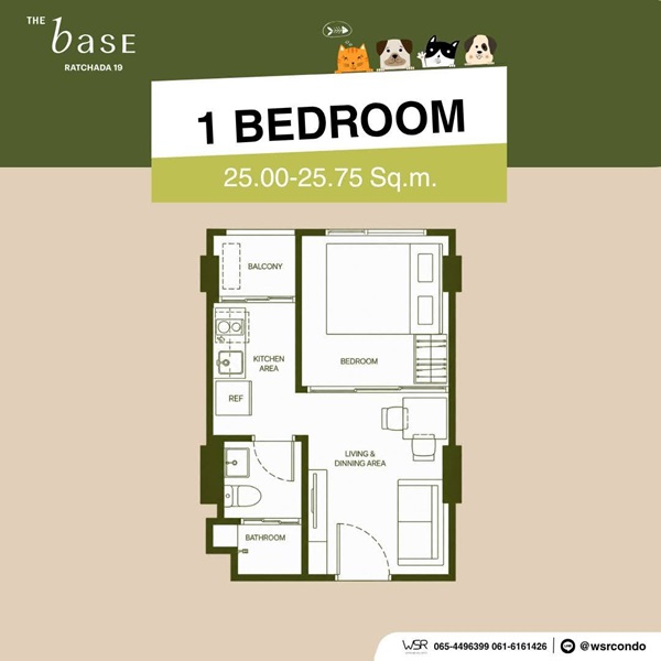The Base Ratchada 19 คอนโด Pet-Friendly ทำเลรัชดาฯ ใกล้ MRT รัชดาภิเษก โทร 082-9946364