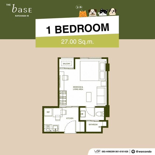 The Base Ratchada 19 คอนโด Pet-Friendly ทำเลรัชดาฯ ใกล้ MRT รัชดาภิเษก โทร 082-9946364