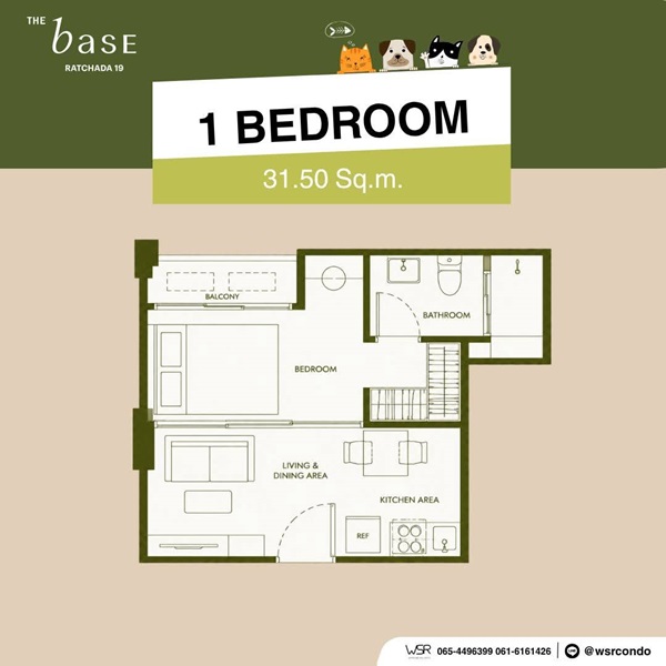 เดอะ เบส รัชดา 19 คอนโด Pet-Friendly ทำเลรัชดาฯ ใกล้MRT รัชดาภิเษก โทร 0829946364